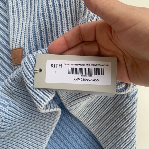 Kith Garment Dyed Meyer Large Knit Crewneck in Woven Colorway 2023 Deadstock NWT - Picture 3 of 13